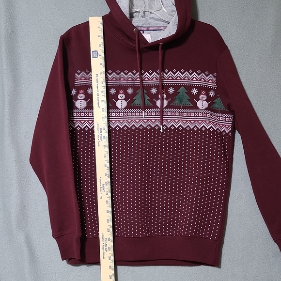 MBX Burgundy Women's Christmas Winter Hoodie with Snowman Design -Size Small - Picture 7 of 13